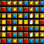 ** A colorful and vibrant Royal Match game level, highlighting the variety of blocks and potential patterns in color distribution. The image should suggest a sense of challenge and fun.

**